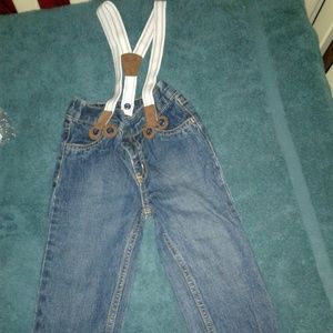 boy jeans with suspenders attached size 24 months